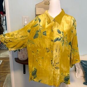 Carole Little Yellow Floral Shirt